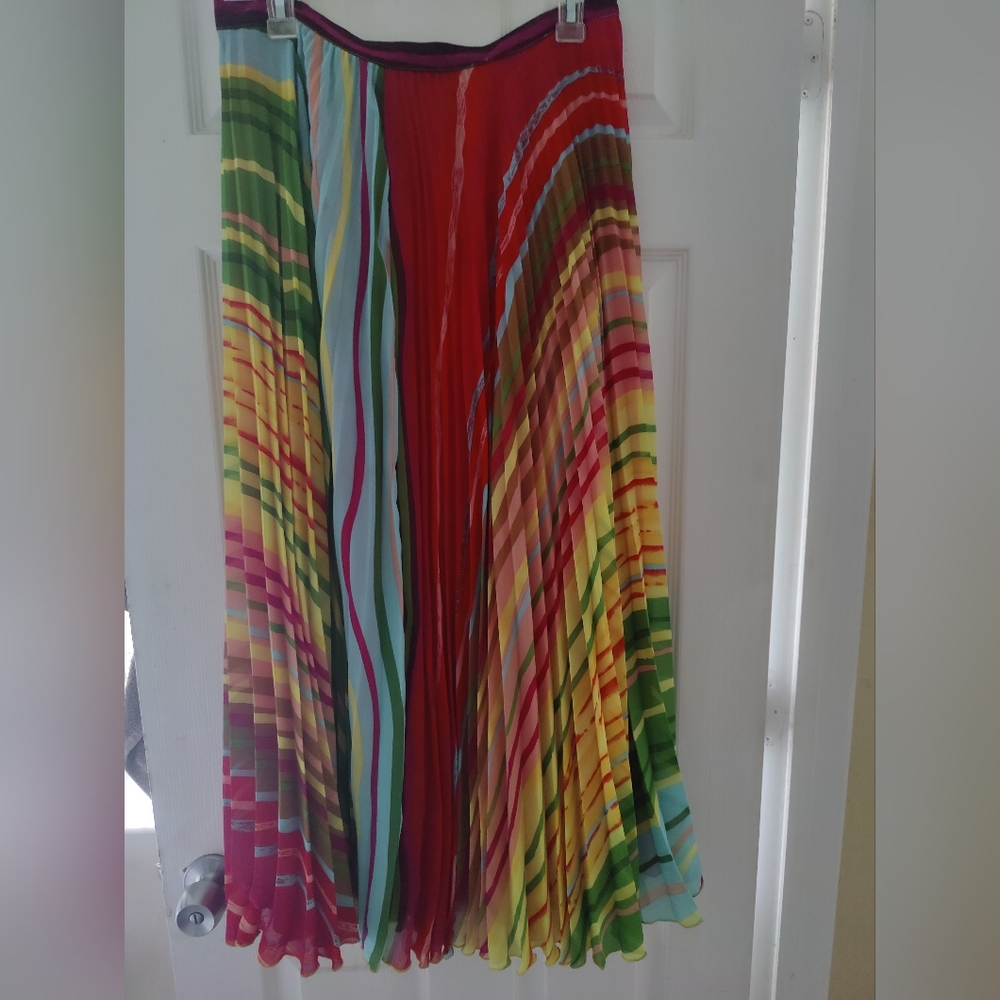 Soft Surroundings Multi Colored Pleated Maxi Skir… - image 6